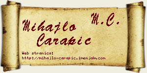 Mihajlo Čarapić vizit kartica
